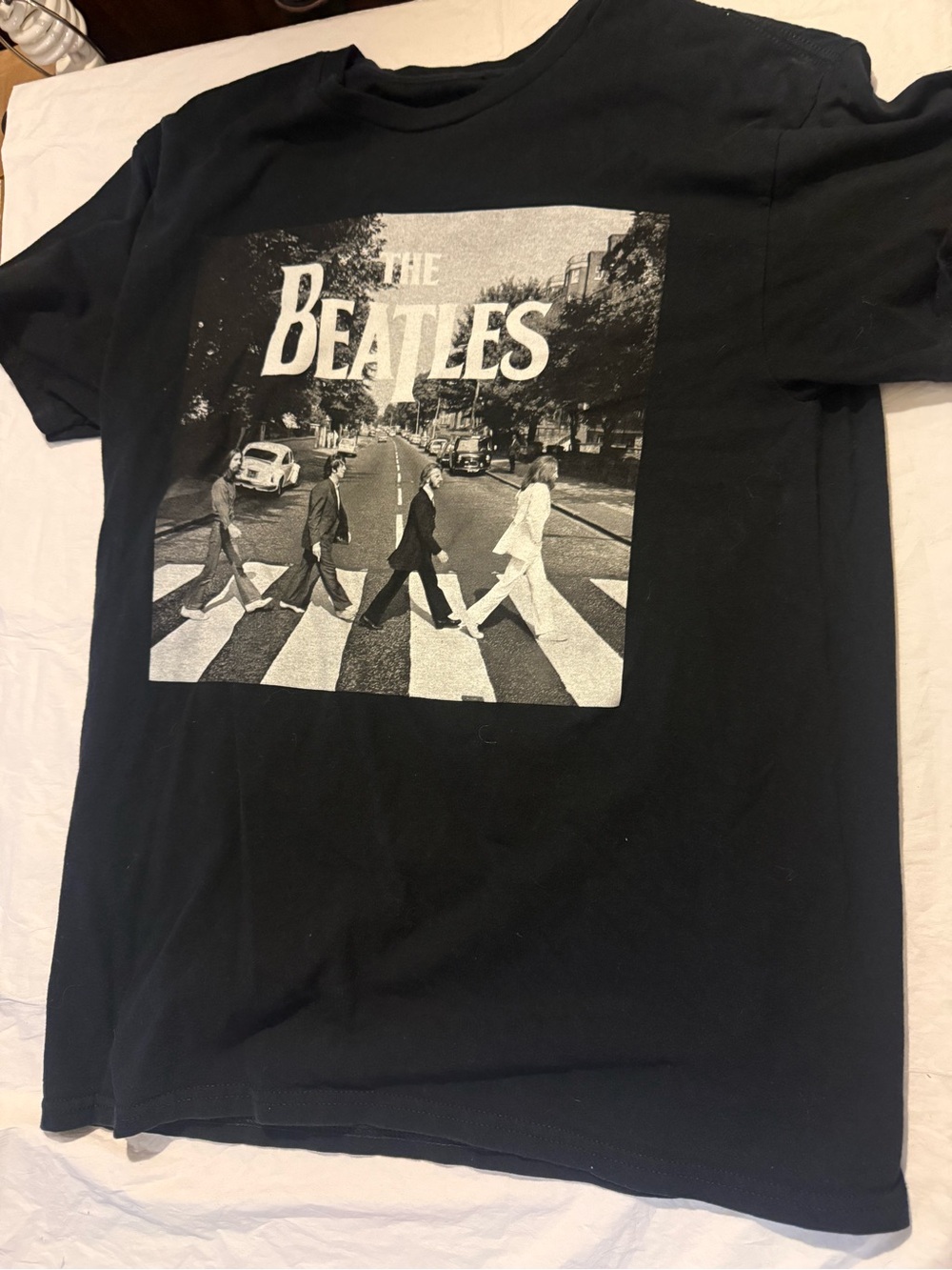 The Beatles Black Graphic Tee - Iconic Abbey Road Design